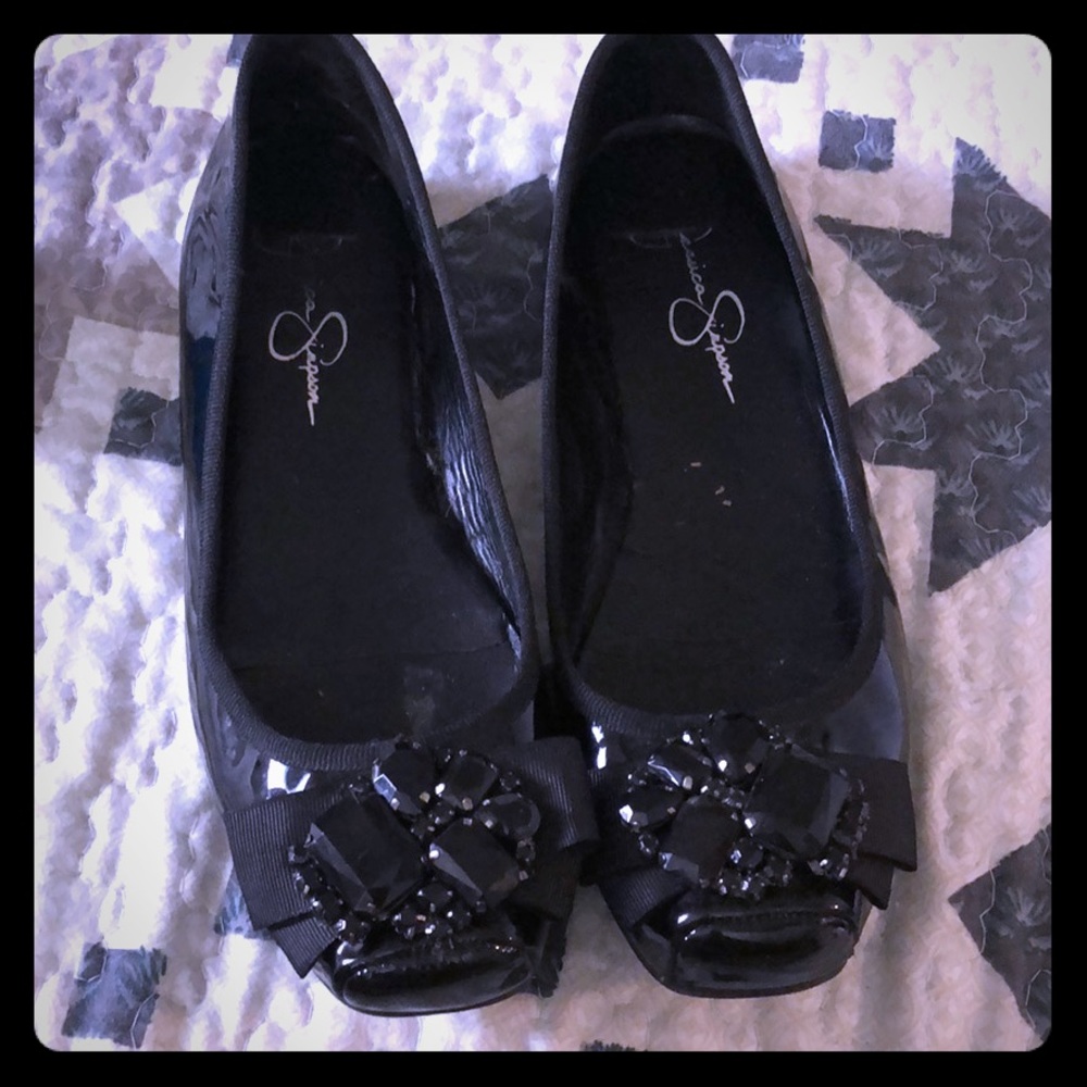 Jessica Simpson Black Flats